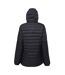 2786 Womens/Ladies Hooded Water & Wind Resistant Padded Jacket (Black/Lime)