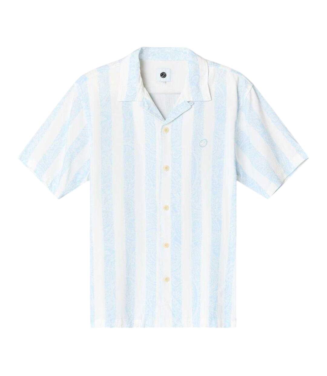 Mens Marshall Regular Short-sleeved Shirt Blue Pretty Green-2