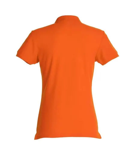 Womens/ladies Plain Polo Shirt Blood Orange Clique