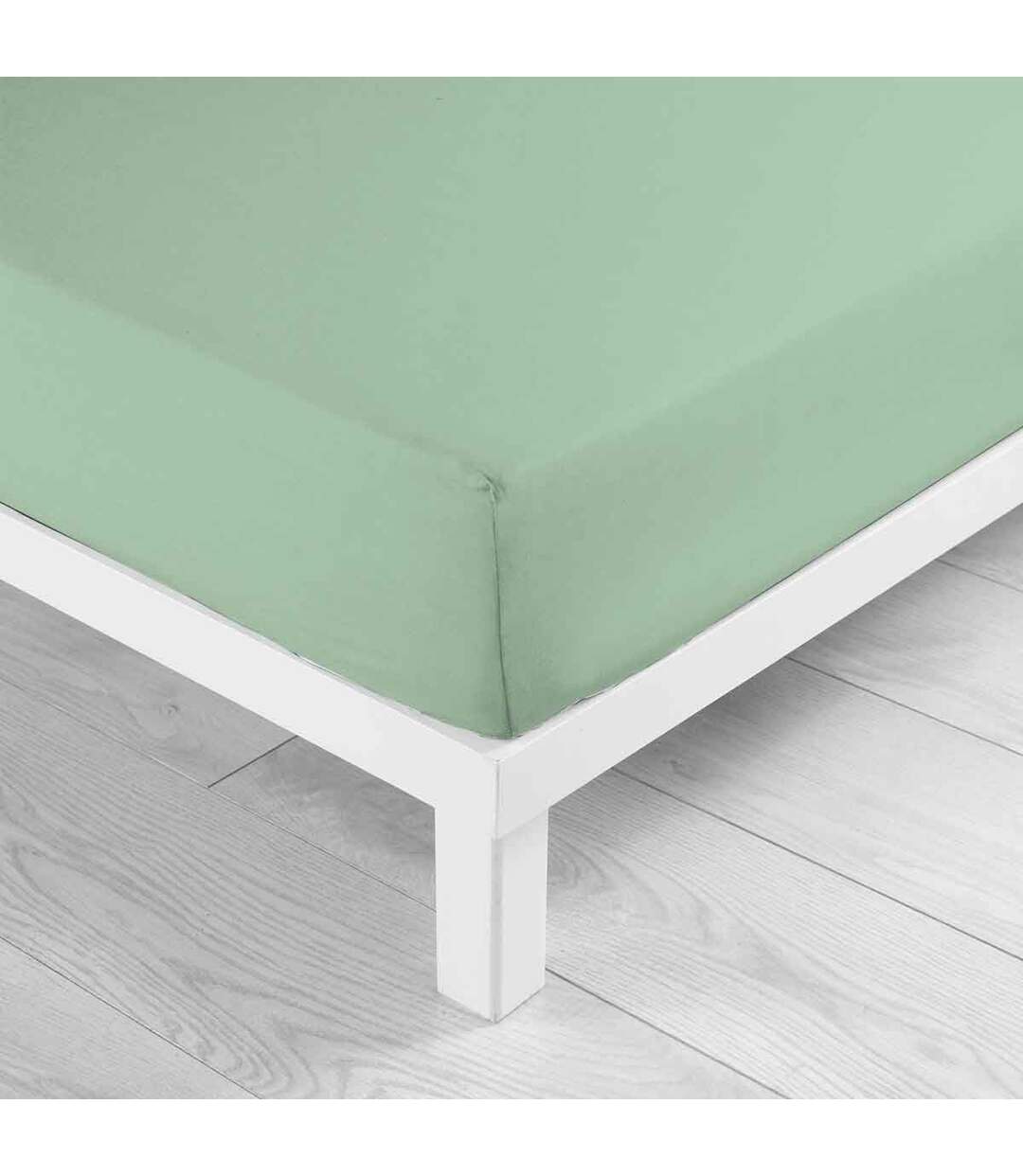 Drap Housse en Coton Biolina 160x200cm Sauge-1