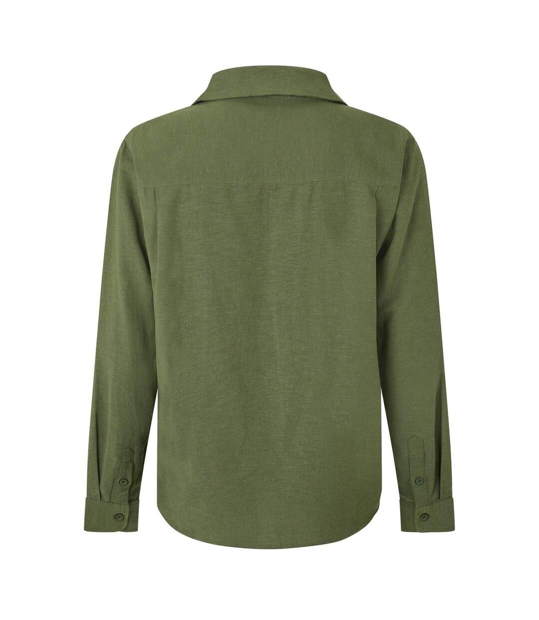 Mens Linen Long-sleeved Shirt Olive Belier-2