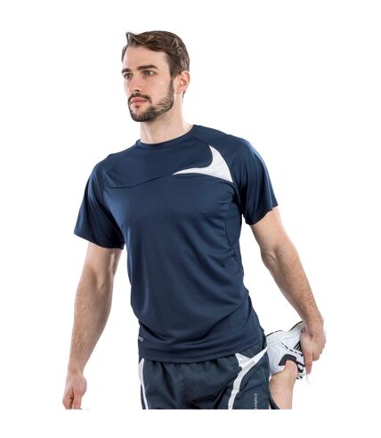 Spiro Mens Dash Training T-Shirt (Navy/White) - UTPC6809