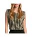 T-Shirt noir/doré femme morgan plisse foil-1