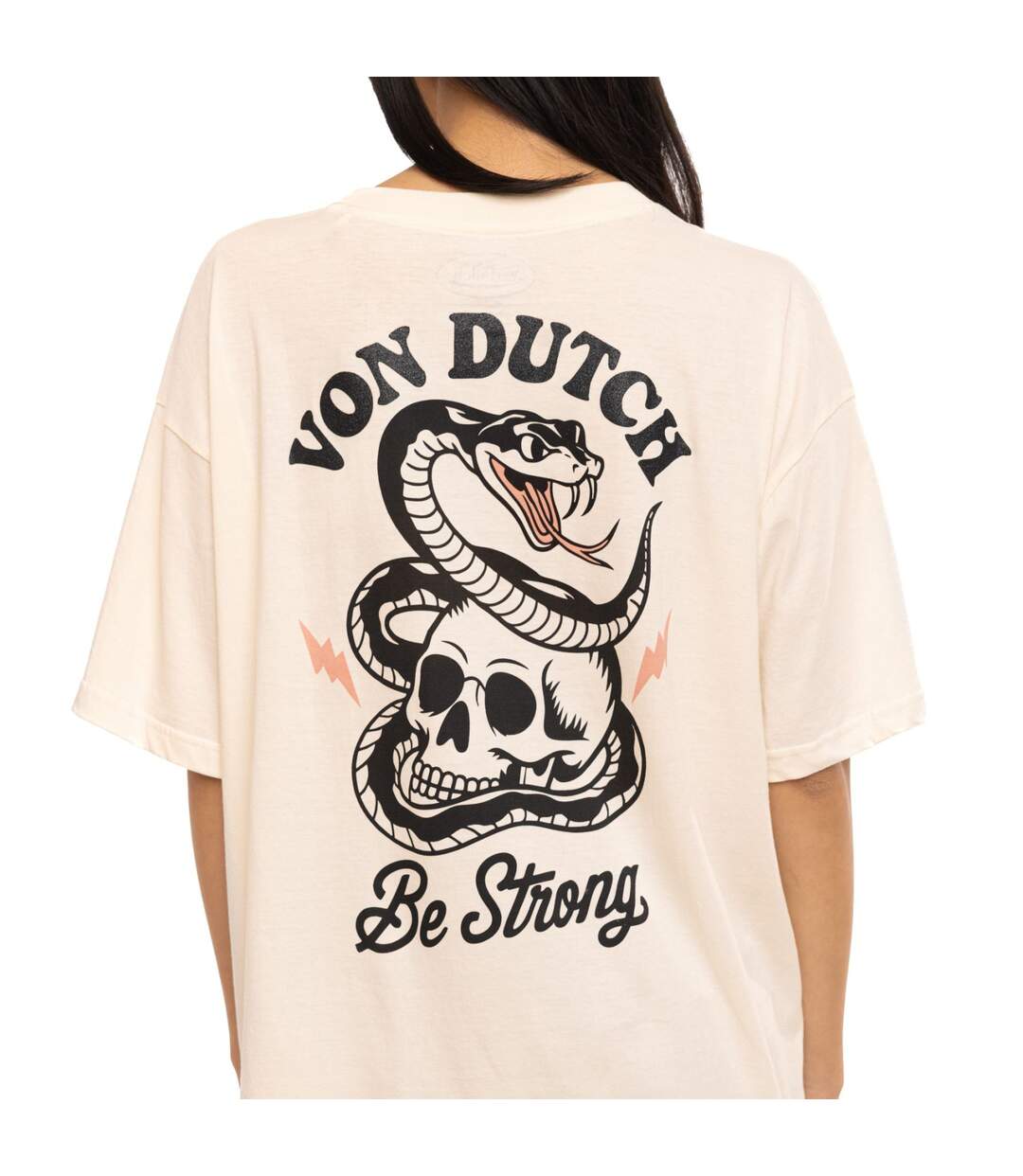 T-shirt femme loose col rond print devant et dos Snake Vondutch-4