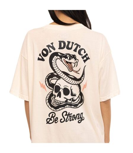 T-shirt femme loose col rond print devant et dos Snake Vondutch