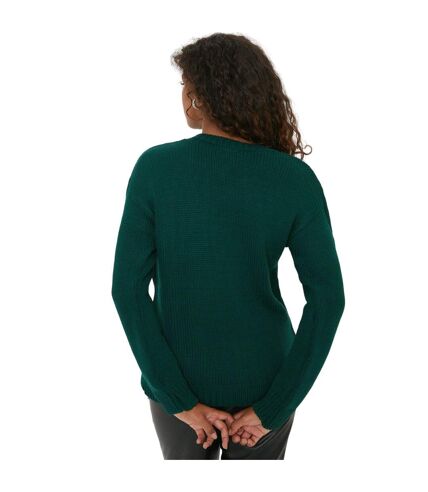 Womens/ladies cable knitted jumper bottle green Dorothy Perkins