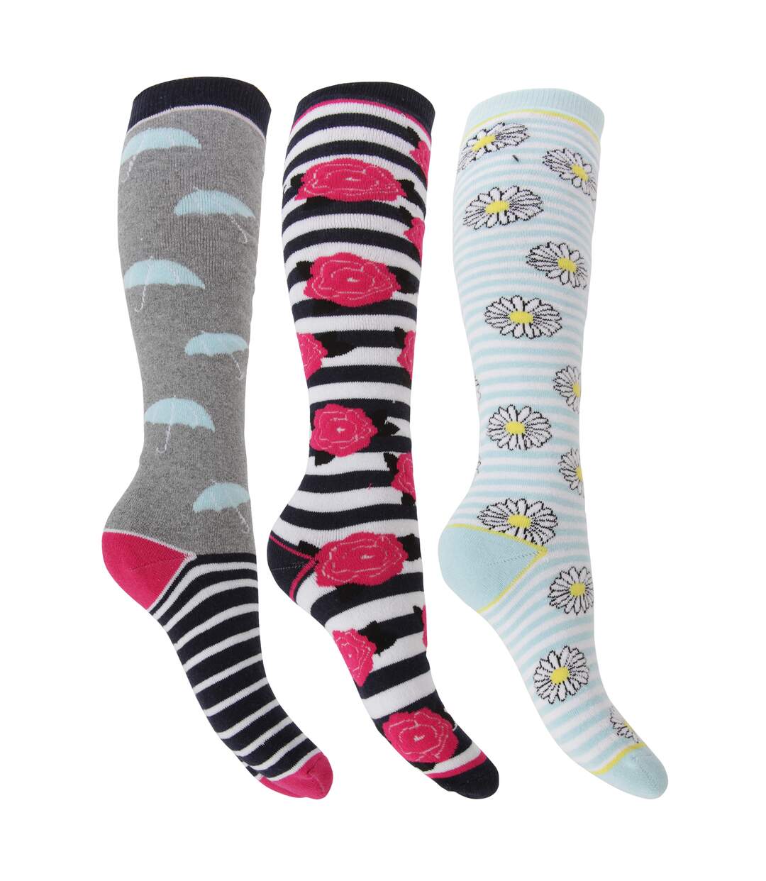 Chaussettes thermiques femme rose/blanc/gris Universal Textiles