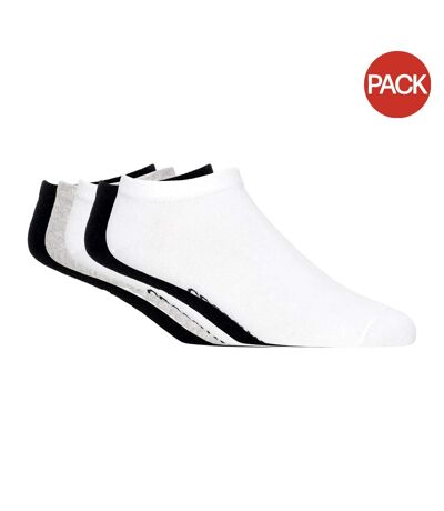 Pack of 5  Mens briskmix trainer socks  white/black/grey Crosshatch