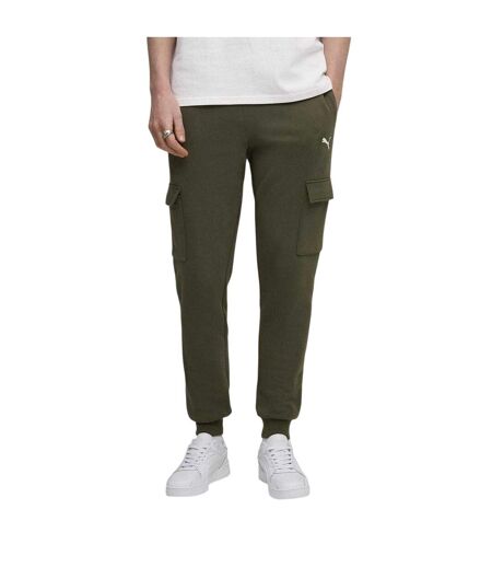 Mens Cotton Logo Sweatpants Olive Puma