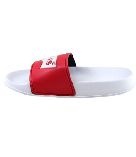 Claquettes Motif/style Aile De Chauve-souris Et Logo Garçon Rouge Blanc Levis