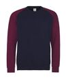 AWDis - Sweatshirt de baseball - Homme (Bleu marine/Bordeaux) - UTRW3929