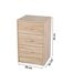 Meuble de rangement à 3 tiroirs Pratik - Hauteur 60 cm - Bois clair-3