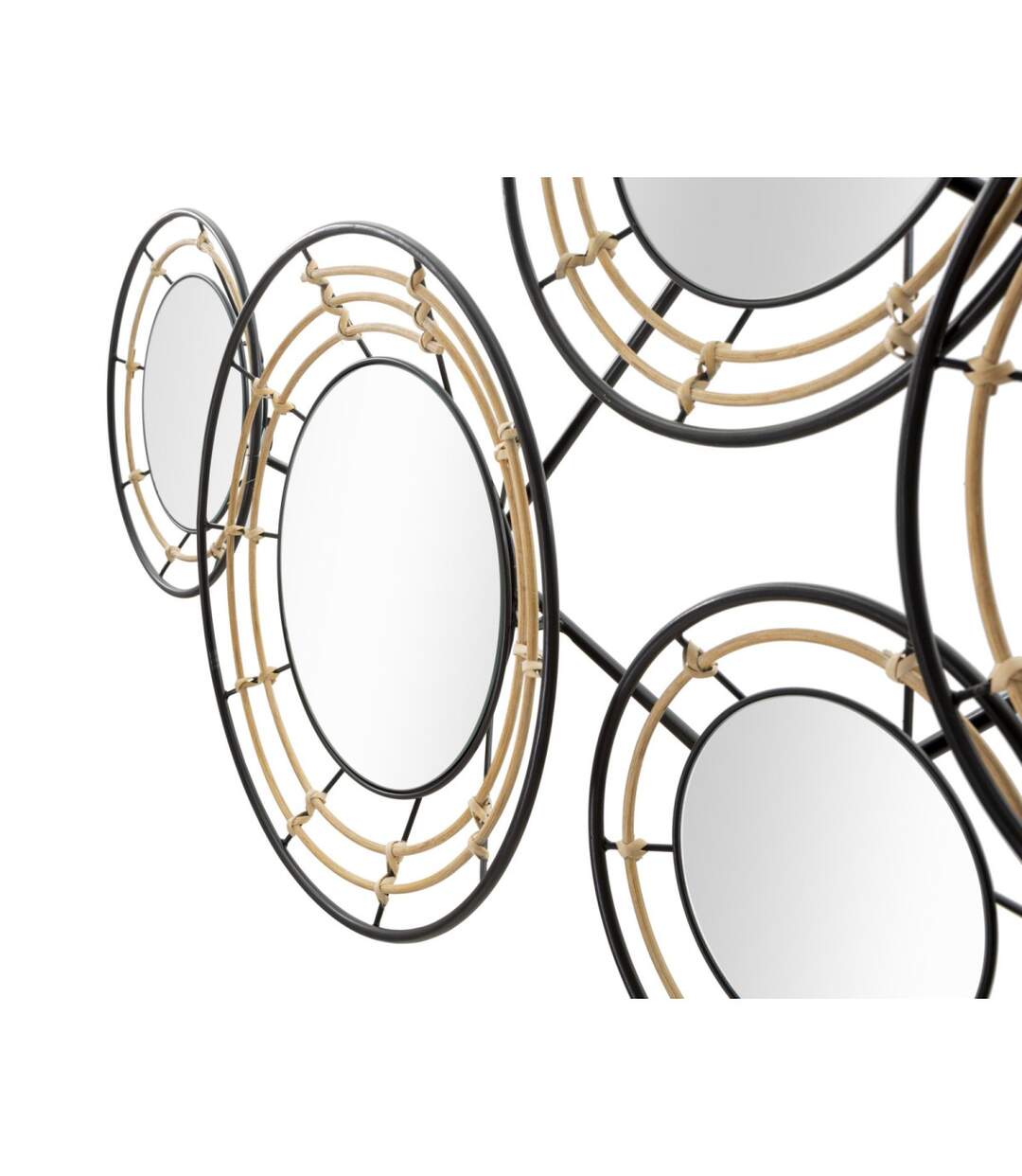 Décoration Murale 5 Miroirs Oporto 111cm Noir & Marron-4