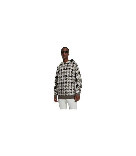 Sweat À Capuche Motif/style Pied-de-poule Homme Beige Boss