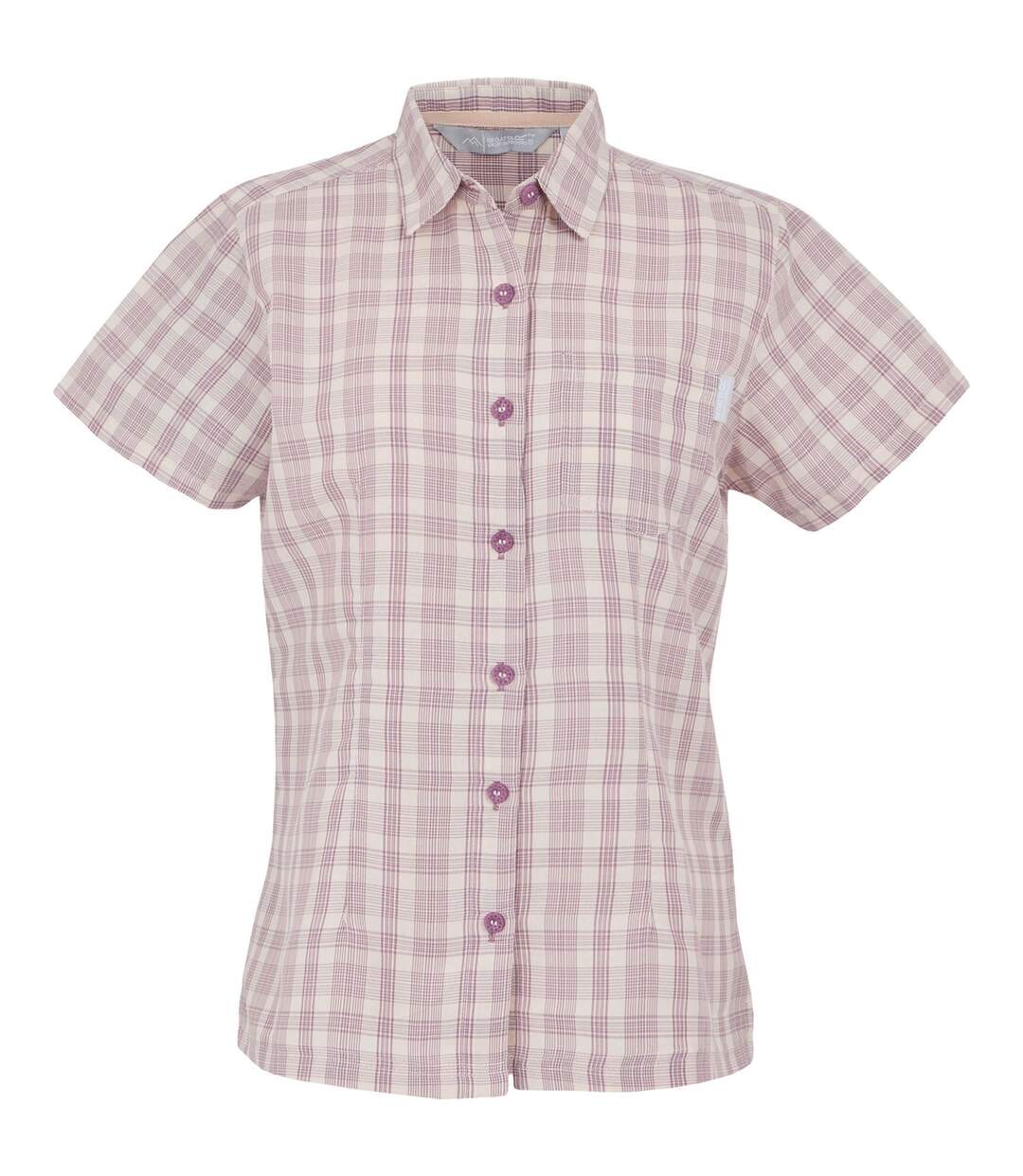 Chemisier Manches Courtes Motif/style À Carreaux Mindano Femme Lilas Regatta-2