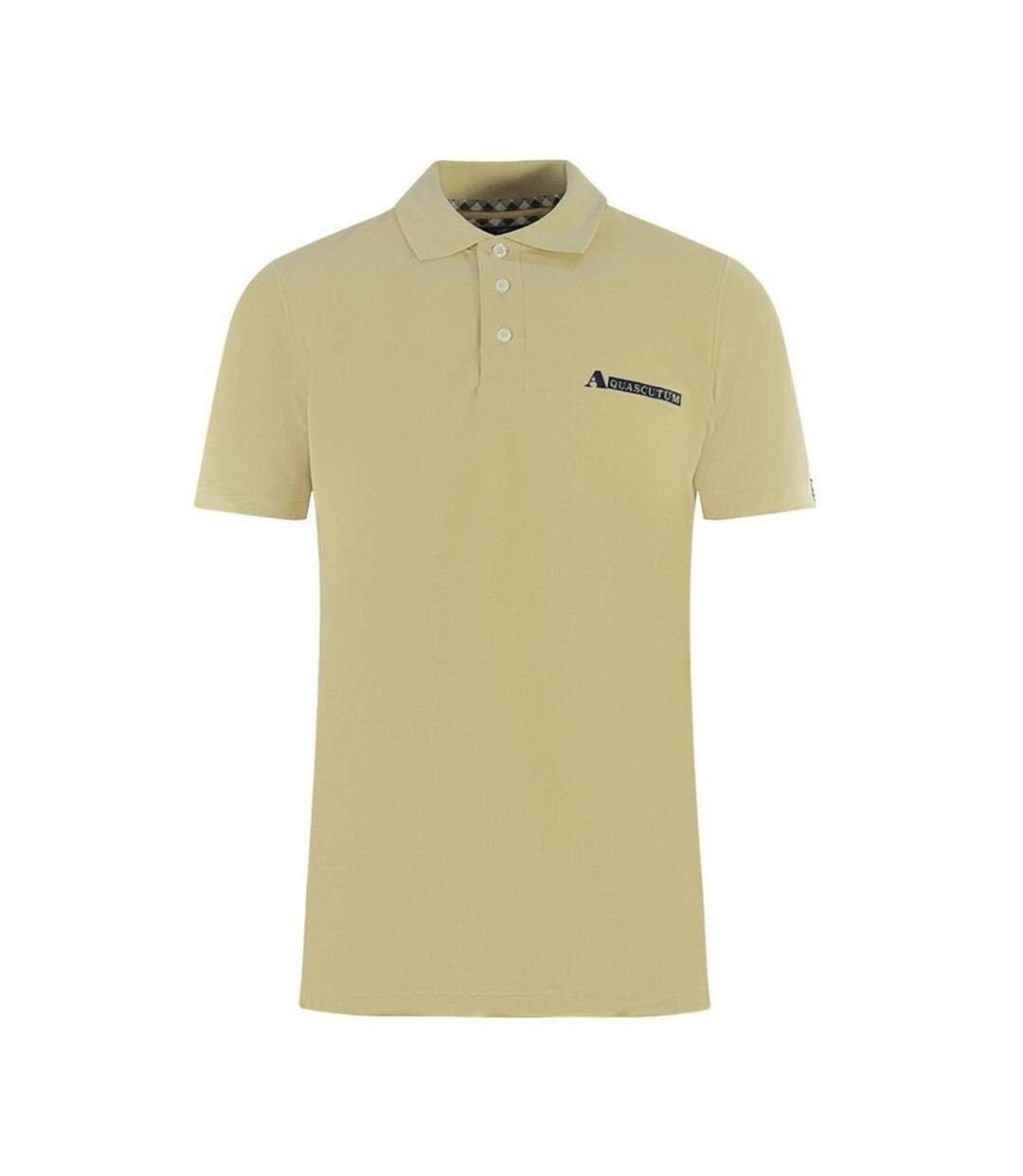 Mens Boxed Logo Polo Shirt Yellow Aquascutum-1