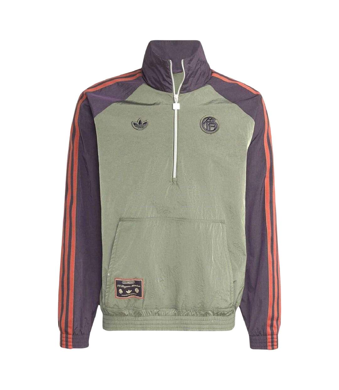 Mens Bayern Munich Classic Badge Jacket Green Black Adidas-2