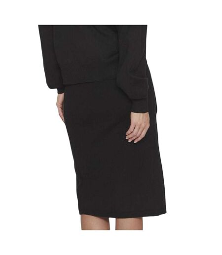 Jupe Portefeuille Noir Femme Vila Plain - L