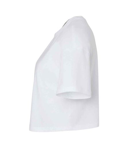 Womens/ladies Jersey Crop T-shirt White Bella + Canvas
