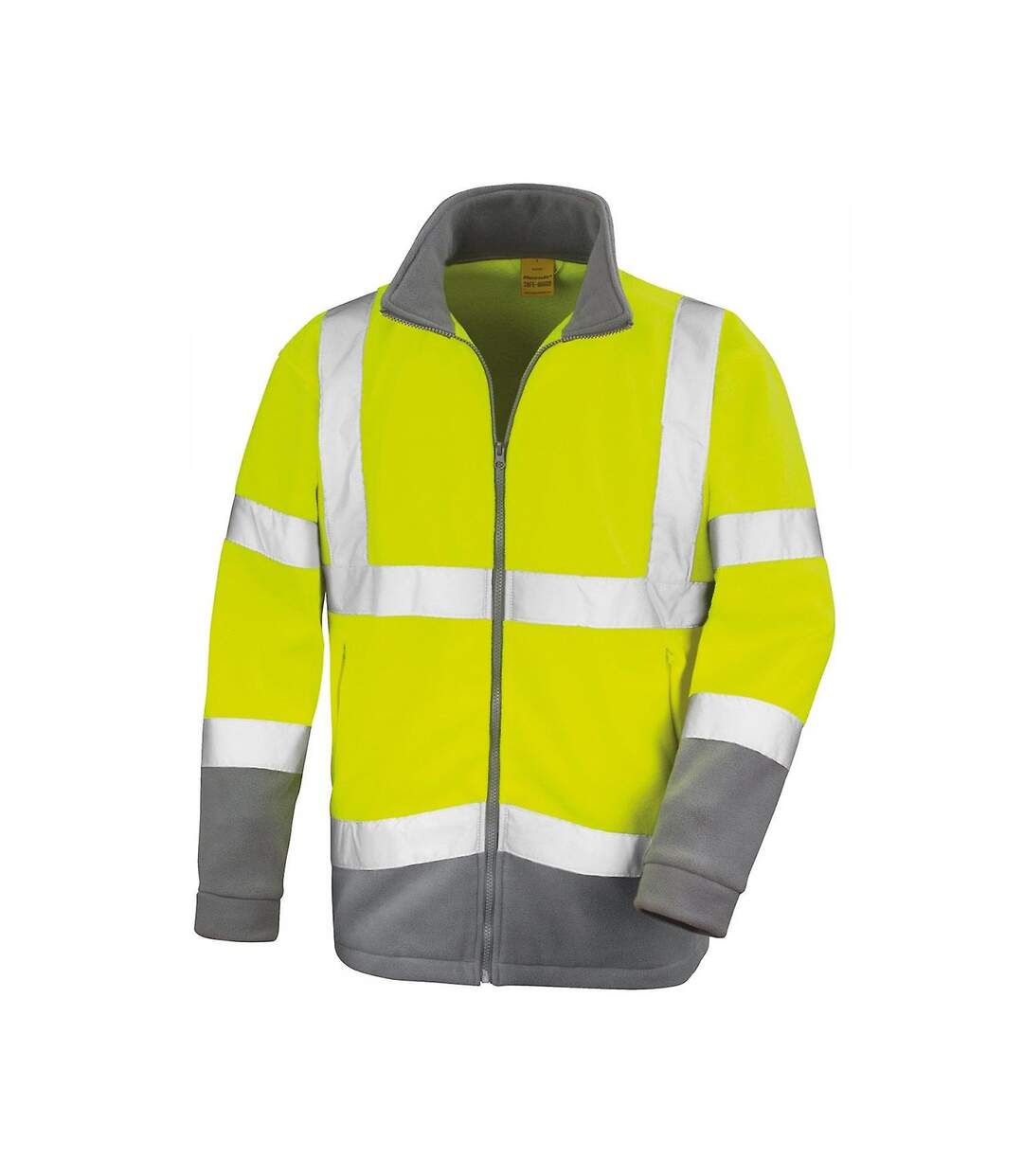 Mens hi-vis microfleece safety jacket fluro yellow Result-1