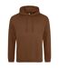 Sweat À Capuche College Adulte Marron Awdis-1