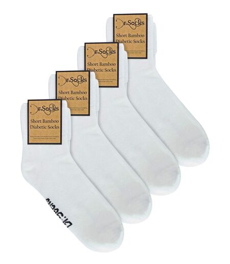 4 Pack Extra Wide Bamboo Diabetic Ankle Socks