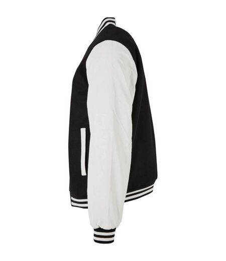 Blouson D'université Old School College Adulte Noir Blanc Build Your Brand