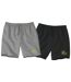 Pack of 2 Men's Casual Shorts - Black Grey