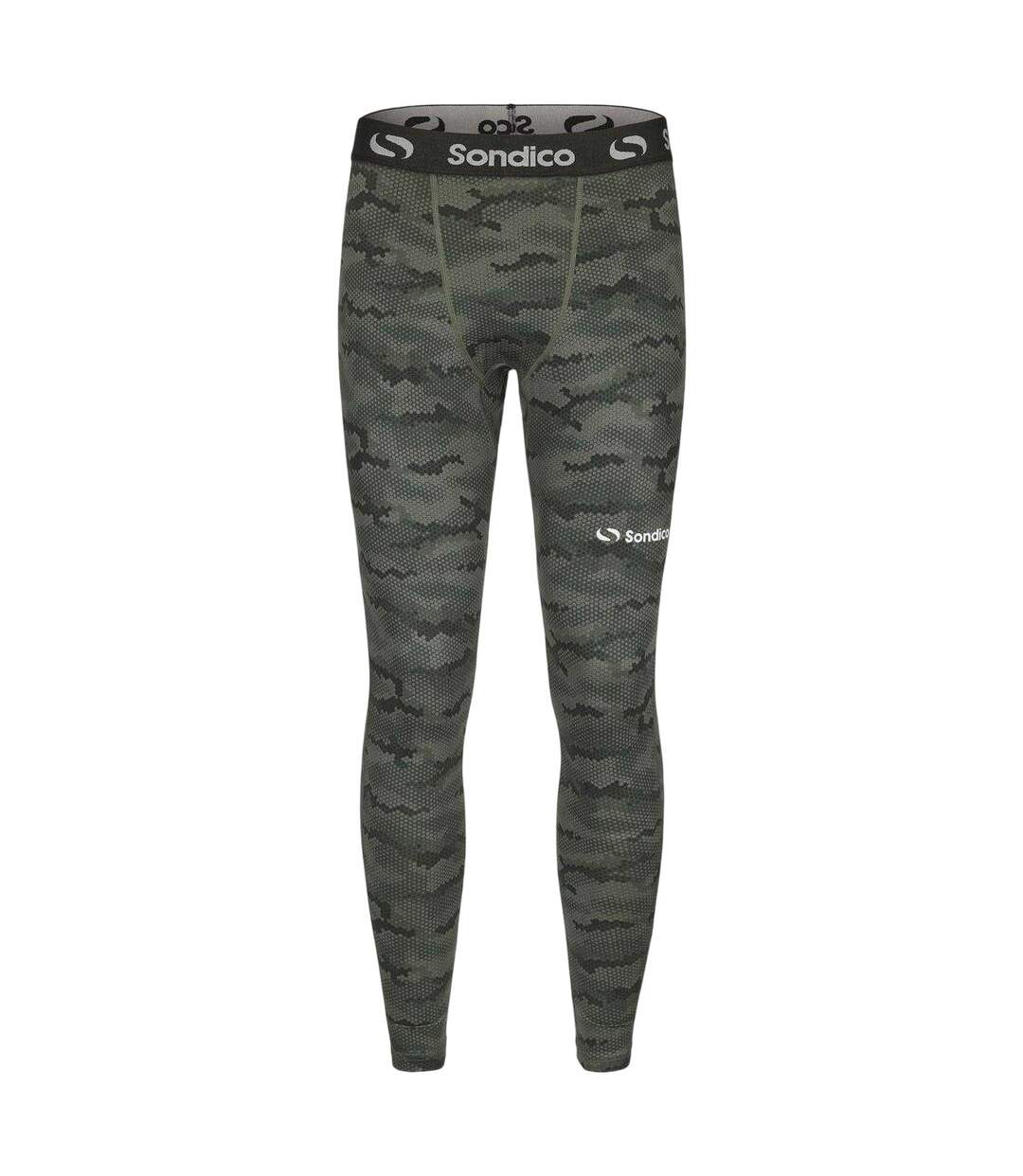 Legging Thermique Motif/style Camouflage Core Homme Vert Sondico-1