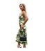 Robe Mi-longue Motif/style Floral Femme Vert AX Paris-1