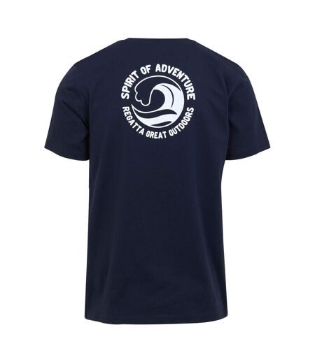 Regatta Mens Cline VIII Wave T-Shirt (Navy) - UTRG9879