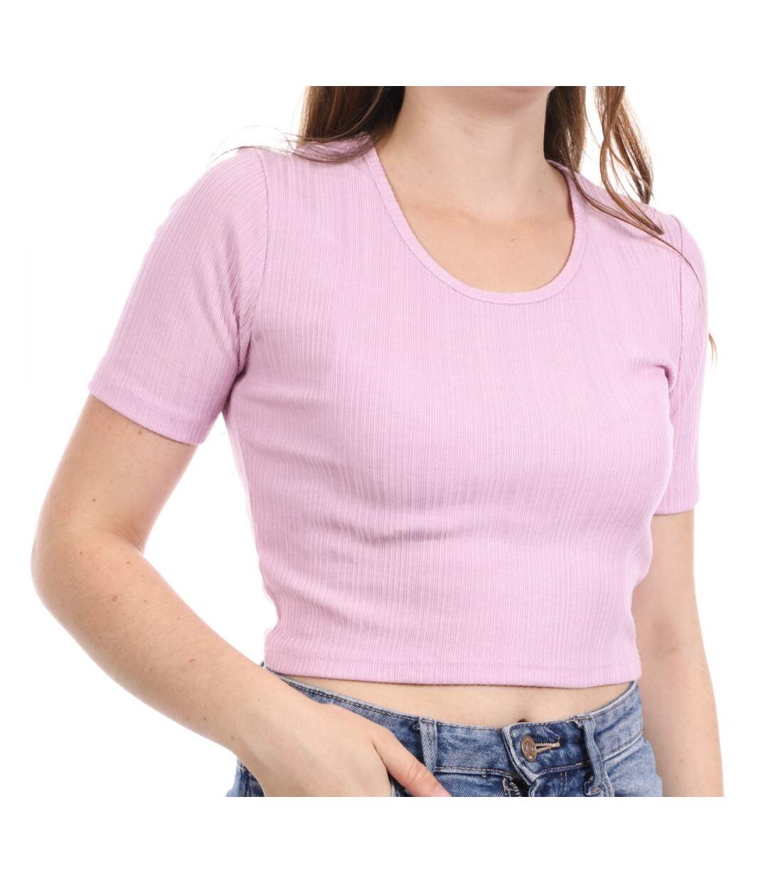 T-shirt Mauve Femme Only Nora Cropped