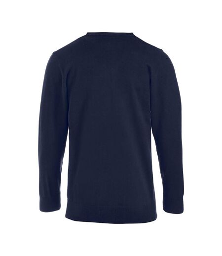 Clique Mens Aston Knitted V Neck Sweatshirt (Dark Navy)