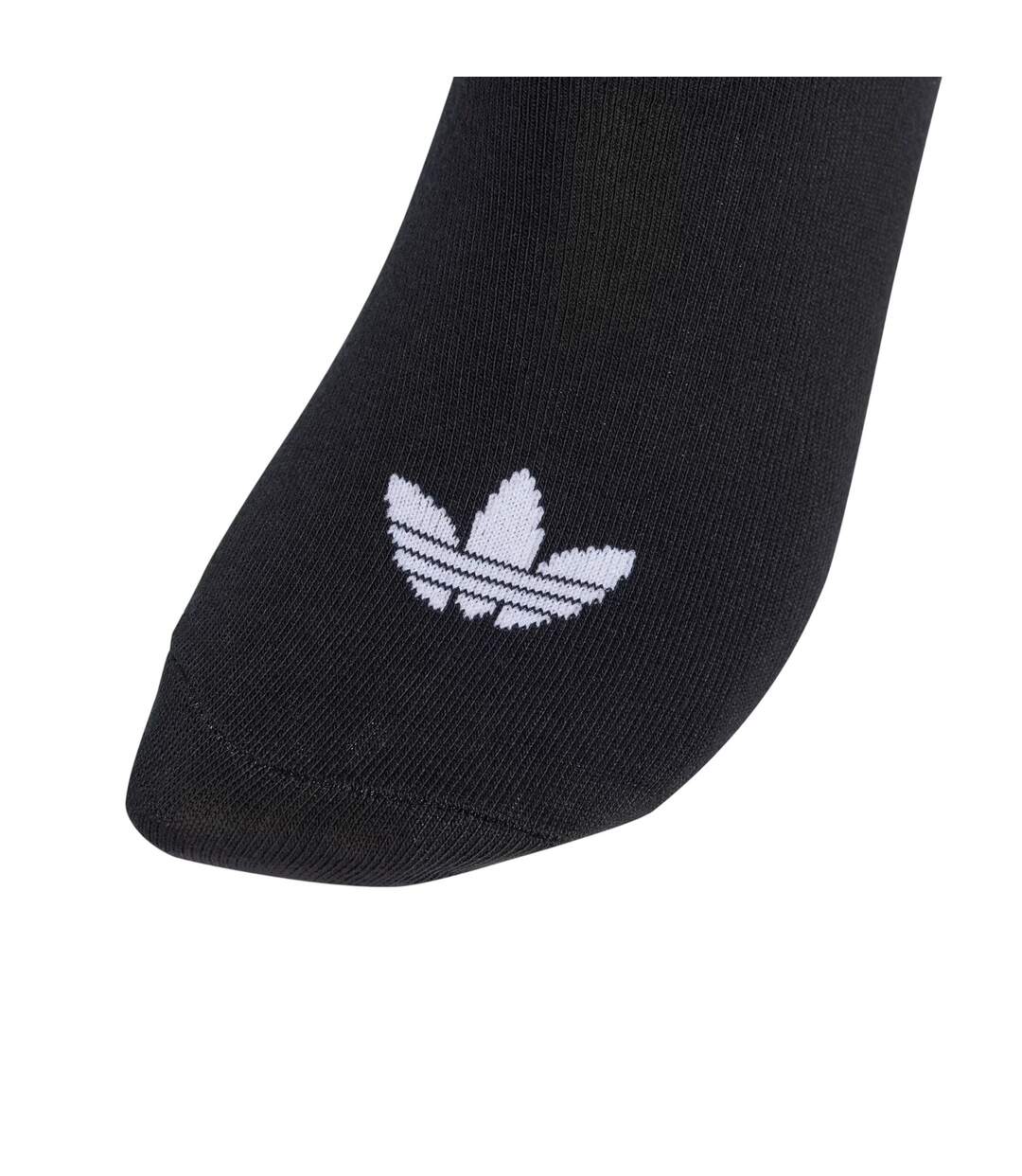 Lot De 6  Socquettes Motif/style Trèfle Femme Noir Adidas-4