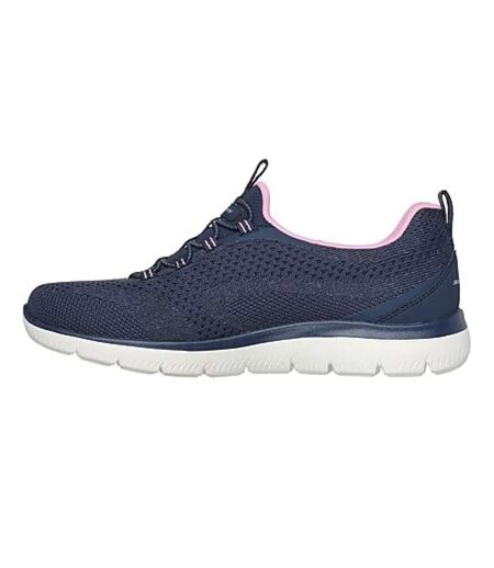 Womens/ladies summit geometric trainers navy/pink Skechers
