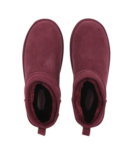 Womens/ladies Leather Snug Fit Boots Burgundy Jack Wills