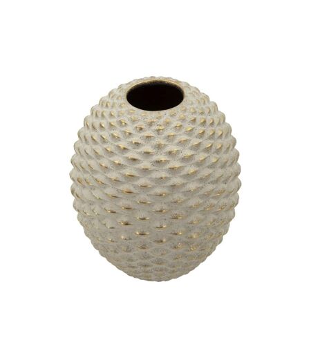 Vase Design en Céramique Pepipas 28cm Gris & Or