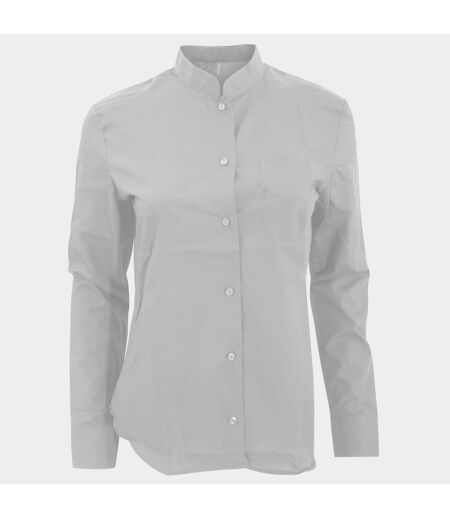 Kariban Womens/Ladies Long Sleeve Mandarin Collar Shirt (White) - UTPC2538