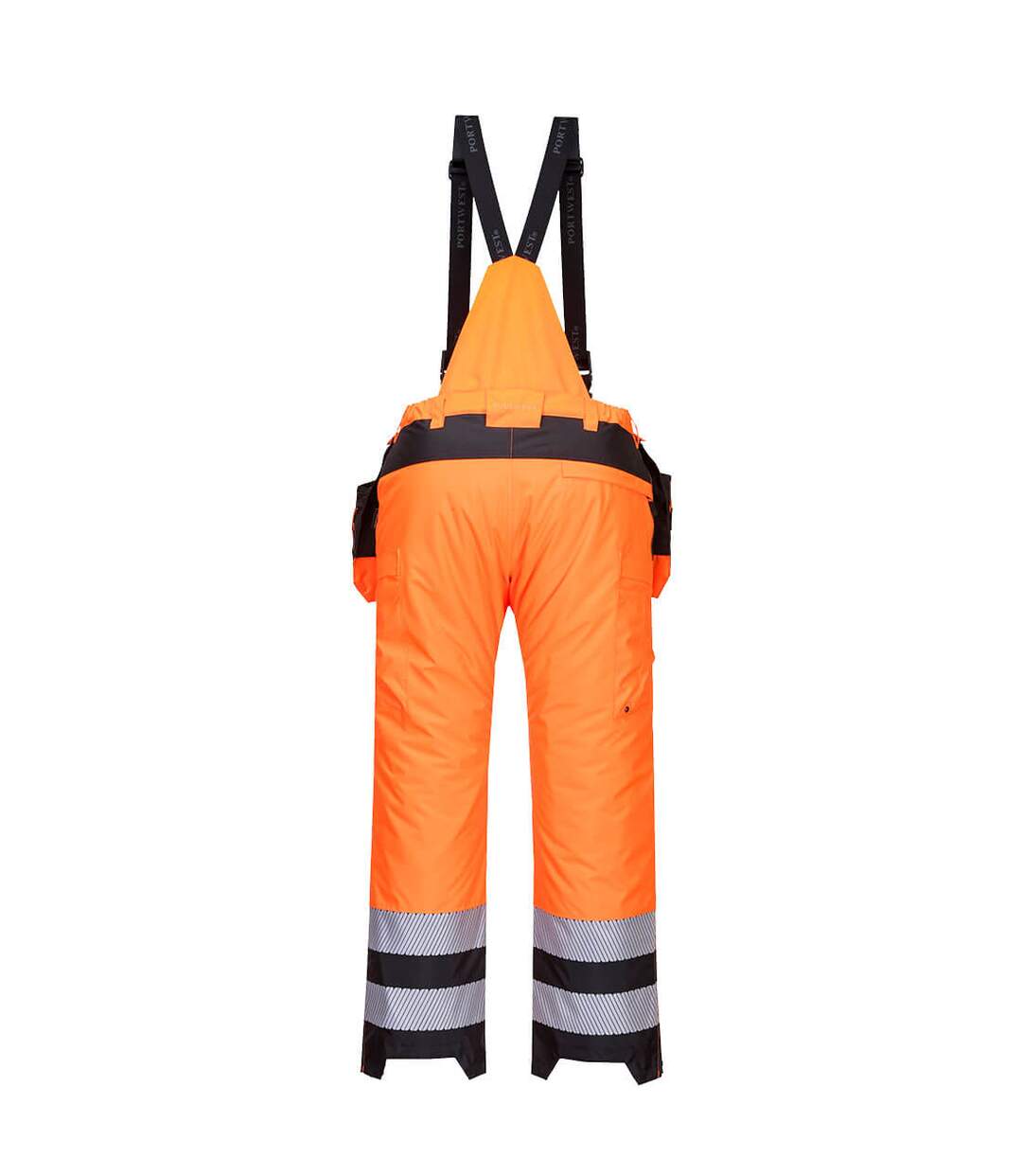 Mens pw3 hi-vis work trousers orange/black Portwest-2