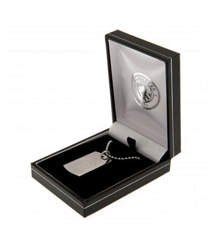 Manchester City FC Engraved Dog Tag and Chain (Silver) (One Size) - UTTA5103