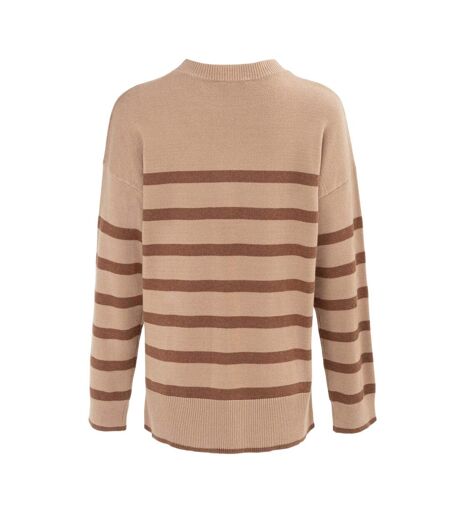 Pull Motif/style À Rayures Femme Crème Miso