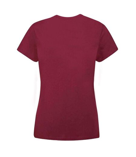 Womens/ladies Organic T-shirt Burgundy Mantis