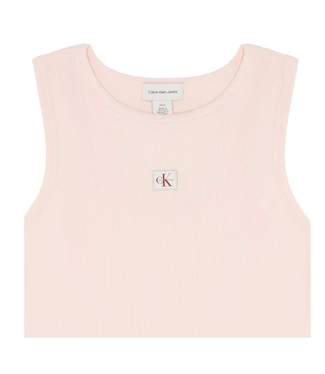 Débardeur rose femme calvin klein jeans label - l-2