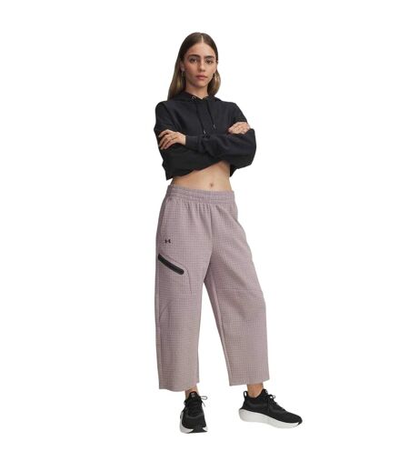 Womens/ladies Fleece Open Hem Joggers Grey Under Armour