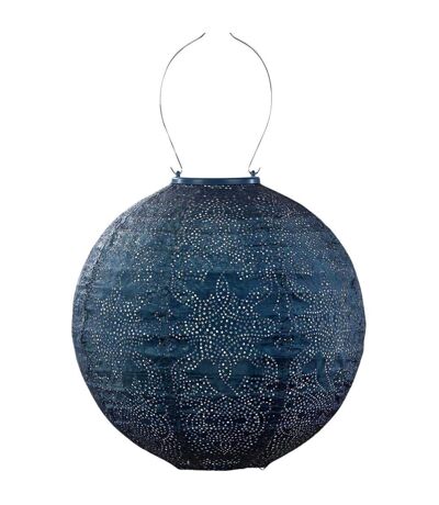 Lanterne solaire Round 30 cm Marrakesh - Bleu Pétrole