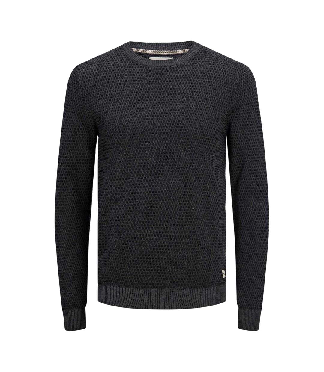 Mens Knitted Regular Jumper Dark Grey Melange Jack And Jones-2