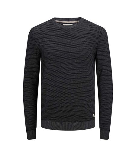 Mens Knitted Regular Jumper Dark Grey Melange Jack And Jones