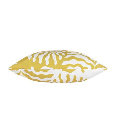 Tocorico leaf print outdoor cushion cover 43cm x 43cm mustard Furn