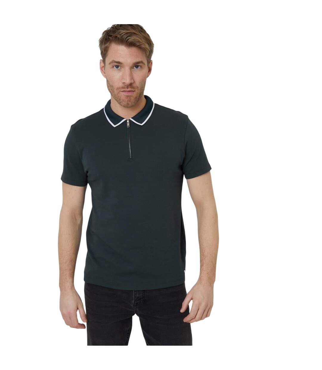 Polo Manches Courtes Pinetwn Homme Vert Pin Threadbare-2