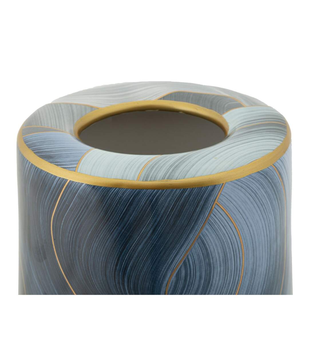 Vase Cylindrique en Céramique Elegant 34cm Bleu-5